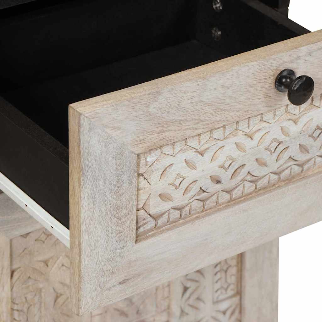 Bathroom Cabinet White 38 x 33.5 x 160 cm Solid Wood Mango